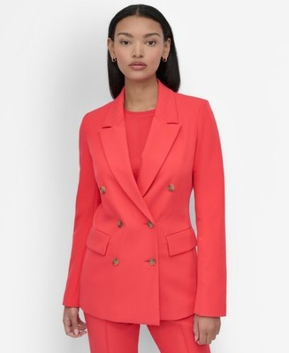 DKNY Double-Breasted Peak-Lapel Blazer Women's 16 Watermelon Sugar Long Sleeve